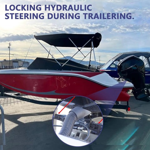 4 Inch Hydraulic Steering Lock For Outboard Motors Stops Swinging During Trailering Keeps Your Engine Centered And Safe On Transport Fits Most Steering Cylinder Rods Ideal For Boaters And Marine Enthusiasts