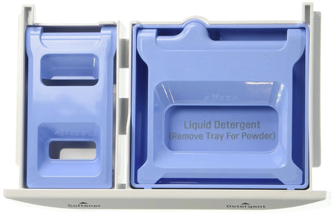 Genuine OEM Detergent Box Assembly Replacement For Washing Machines Dispenser Drawer Kit With Compartments For Detergent And Fabric Softener No Brainer Fix For Your Washer Durable Part For Long Lasting Performance - Front View