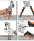 Grommet Tool Kit With 200 Pcs 3/8 Inch Silver Grommets Magnetic Hand Press Punching Tool featuring ergonomic handle and magnetic function