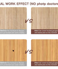 Side-by-side comparison of scratched and restored wood surfaces using Solid Wood Filler Sticks And Furniture Wax Crayons For A No Sweat Scratch Fix Touch Up Kit With Ten Versatile Colors For Laminate Hardwood Floors Cabinets And Easy DIY Repairs.