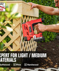 Slick Two In One Cordless 18 Gauge Brad Nailer And Crown Stapler For Diy Home Projects lightweight design used on a lattice fence.
