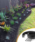 Garden with USA Made 50 Pack 8 Inch Plastic Landscape Edging Anchoring Stakes, Spiral Spikes for lawn border.