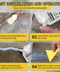 Steps to apply Self Leveling Concrete Crack Filler For Driveways And Patios using brush, nozzle, and scraper.
