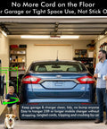 Swivel EV Charger Wall Mount For Tight Spaces Ditch The Cable Mess Keeps 25Ft J1772 Cord Off The Floor Does Not Protrude Trip Hazard Free Garage Organizer Hanger That Keeps Cables Out Of The Way in a garage with family.