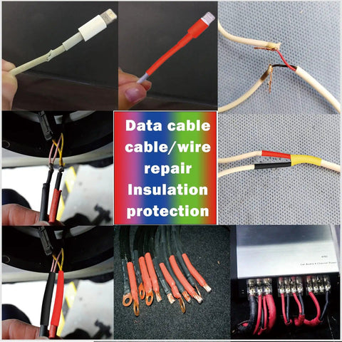 Dope Wire Heat Shrink Tubing Kit With Mini Heat Gun And Storage Box 328 Pcs showing cable repair with insulation protection