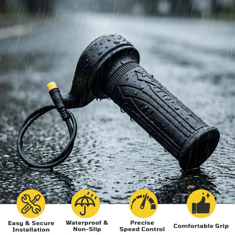 3 Pin XLR Male Full Twist Ebike Throttle Kit For 12V 72V Electric Bikes And Scooters, 7/8 Inch Handlebar Fit, Durable Throttle Grips For E-Bikes, Folding Mountain Bikes, Motos And More