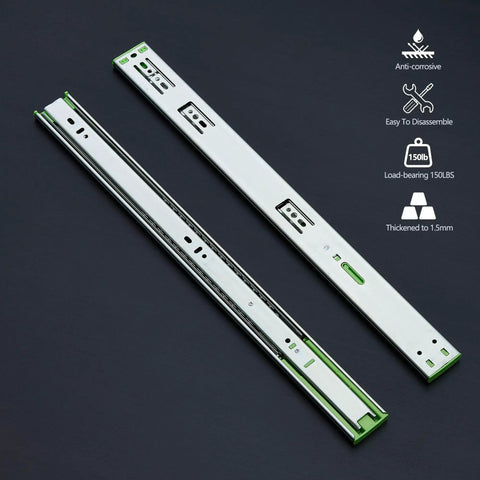 6 Pairs 24 Inch Soft Close Full Extension Ball Bearing Drawer Slides Heavy Duty Side Mount 150 Lb Capacity For Kitchen Cabinets RV Toolboxes image showing zinc plated steel slides