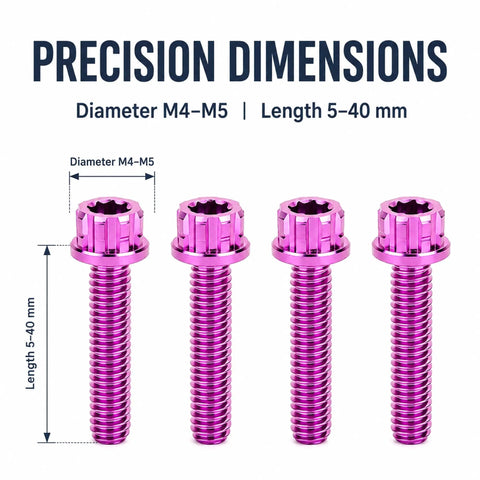 Top Tier Tc4 Titanium Alloy Flange Screws For High Performance Motor Mods And Engine Builds With Heavy Duty M4 M5 Metric Fasteners, 5-40 mm length.