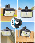 Super Bright 176 Lumen Solar Clip On Fence Lights With Motion Sensor mounted on a fence, showcasing clip design and solar panel.