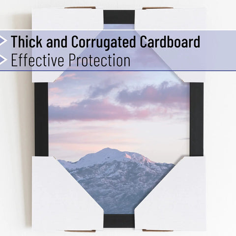 Adjustable Cardboard Corner Protectors for Shipping and Packing Edges fits one inch, one and a half inch, and two point one inch frames.