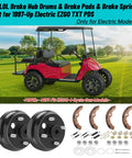 Rear Brake Hub Drum Repair Kit With Shoes And Springs For EZGO TXT PDS Electric Golf Carts 1997 Up bundle with golf cart