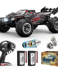 Fast 1 To 10 Scale RC Car For Adults And Kids 8 To 12, 4x4 Electric Remote Control Monster Truck with remote, gears, and batteries