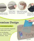 Comfortable Bed Rail Cushion Pad for Elderly Safety with pocket for essentials, soft polyester, fits 11.5-15 inch rails.
