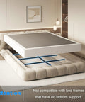 Heavy Duty King Size Box Spring And Mattress Base With Low 7 Inch Profile Solid Metal Frame showing steel support design beneath mattress.