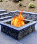 Heavy Duty 36 Inch Square Fire Pit Ring For DIY Campfire Inserts, Above Ground Or In Ground Use, Rugged Steel Construction With High Temp Black Finish