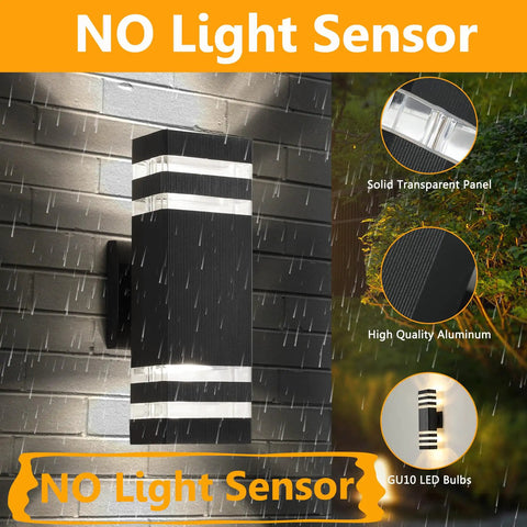 Up And Down LED Outdoor Wall Light Fixture In Aluminum IP65 Rated For Porch Patio And Garage Warm White 3000K Weatherproof