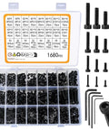 1680 Piece Machine Screw and Nut Kit for M2 M3 M4 M5 Bolts Assorted Nuts and Fasteners Set in transparent case