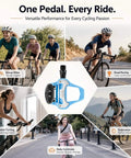 Road Bike Pedals For Look KEO System Only Lightweight Clipless Pedals displayed with cycling scenes and features