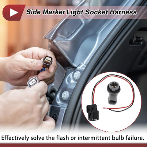 Installing Side Marker Light Socket Wiring Harness Kit For Honda Civic 2016 2021 Replace No 33304TETH01