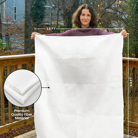 Straight Up Heavy Duty Emergency Fire Blanket For Kitchen And Home Safety No Sweat Flame Control With Quick Deploy Pull Tabs No Mess Cleanup 47 By 71 Inches shown being held outdoors.