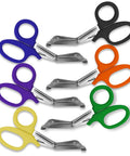 Six Piece EMT Trauma Shears Set With Multi Color Handles And Heavy Duty Non Stick Stainless Steel Blades Ready For EMS Pros Nurses And First Aid Ergonomic Grip For Quick Cuts And Durable Use, six colorful shears