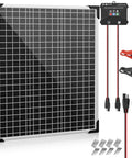 50W 24V Solar Panel Kit With MPPT Charge Controller And Adjustable Bracket All In One Battery Maintainer And Charger