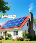 House with solar panels and 4 Pack 45 Inch Adjustable Solar Panel Tilt Mount Brackets With Foldable Legs For 45 Inch Panels on roof