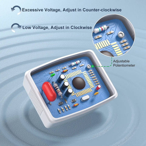 Plug In AC Voltage Tester With LCD Display 80 to 300V Digital Voltmeter circuit board detail with adjustable potentiometer