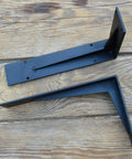 Built Different Heavy Duty Shelf Brackets, 5mm Thick Black Iron Industrial Wall Mounts For Farmhouse Vibe, L shape supports