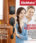 Electronic Keypad Deadbolt With Keyless Entry, Heavy Duty Auto Lock Door Lock Set, Oil Rubbed Bronze Handle on door
