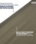 DryFly Rain Tarp Ultralight Hammock Shelter For Camping And Backpacking with waterproof heavy-duty nylon fabric.