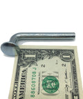 Pallet Rack Safety Bolt Drop Pin Universal Beam Lock Pin Round Top Hat 0.75 In Diameter 0.30 In Shaft Height 3.03 In with a dollar bill for scale