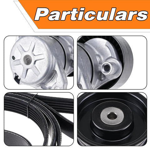 Top Tier Engine Drive Belt Tensioner And Idler Pulley Kit That Fits C230 C280 C300 C350 CLK350 E350 G450 Ml350 Ml550 S550 Slk350 And Lk350 For 2005 To 2011 Models Perfect Fit Replace Oem Parts No Worries, steel and aluminum pulleys, belt kit