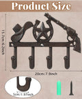 Straight Up Rustic Western Cast Iron Cowboy Coat Wall Mount Hook Featuring Authentic Horse Shoe Shape, 20x15.7 cm size for farmhouse entryway storage.