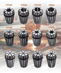 ER16 Spring Collet Set 1/32 To 3/8 Inch Carbon Steel For CNC Workholding Engraving And Milling Lathe Tools 12 Pack With Rock Solid Grip And Quick Clamp