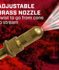 Adjustable brass nozzle on Two Gallon Tri Poxy Open Head Sprayer For Pros And DIY Garden Care A Workhorse Tank With Easy Open Top