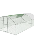 Large Walk In Metal Chicken Coop With Waterproof And UV Resistant Cover For Outdoor Backyard Or Farm Use, Heavy Duty Galvanized Frame