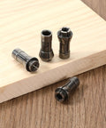 4 Piece 1/4 To 1/8 Inch Die Grinder Collet Adapter Set, Includes 3mm And 6mm Collets, Durable Iron Build, 2 Pack Each, Silver Finish
