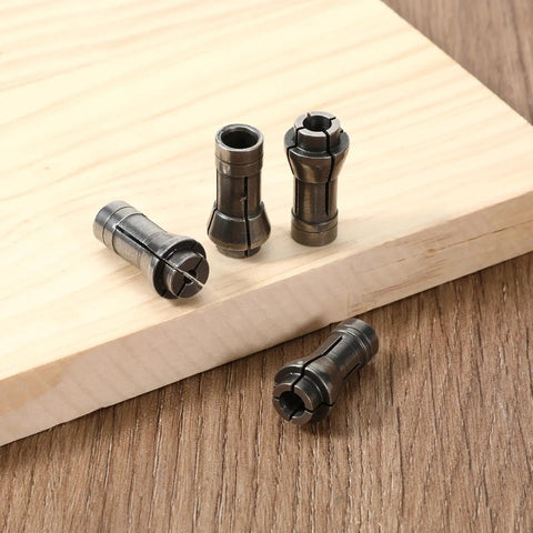 4 Piece 1/4 To 1/8 Inch Die Grinder Collet Adapter Set, Includes 3mm And 6mm Collets, Durable Iron Build, 2 Pack Each, Silver Finish