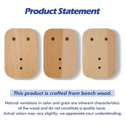 Top Shelf Beech Wood Surfboard Wall Mount Rack With Grippy Non Slip V Pads for storage showing wooden mounts with natural grain.
