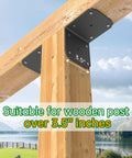 Beefy 4x4x3.5 Pergola Brackets Heavy Duty L Brackets For Wood 4 Pack Corner Brackets For Decks Shelves And Fences 800 Lbs Capacity
