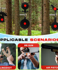 Three Piece BB Gun Target Set With Rotating Metal Animal Silhouettes Bear Bird And Rooster Spinner Targets For Rifle Airgun