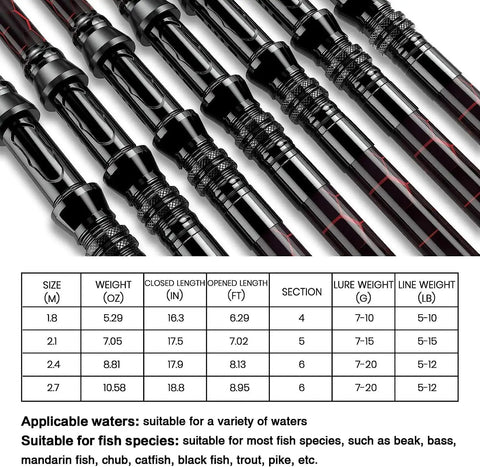 Travel Ready Carbon Rod & Reel Combo X Warp Design ✓