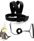 Black Bird Harness With Buckle Clip And Leash For Small Birds Outdoor Flying Kit Parrot Parakeet Cockatiel Conure No Fuss Easy To Wear