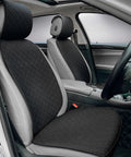 Linen Front Seat Covers Breathable Soft Cloth Car Seat Protector Universal Fit For Cars Vans SUVs Trucks 2 Pack Black