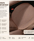 Breathable Car Seat Cushion Pad With Non Slip PU Surface For Mini Cooper SE Convertible And SUVs showing ventilated design and seat protection features.
