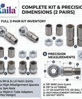 Beefy Chromoly 7/8-14 Heim Joint Rod End Kit With Right And Left Hand Threads For Custom 4x4 Steering Arms and Panhard Bars, full kit inventory.