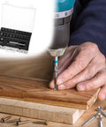 Person using drill with Stripped Screw Extraction Kit 22 Pc For Broken And Damaged Screws With Magnetic Extension Bit Holder.