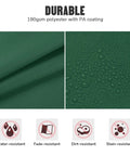 180gsm polyester with PA coating showing water-resistance qualities of Outdoor Swing Canopy Replacement UV30 Plus 180Gsm Green Canopy Top