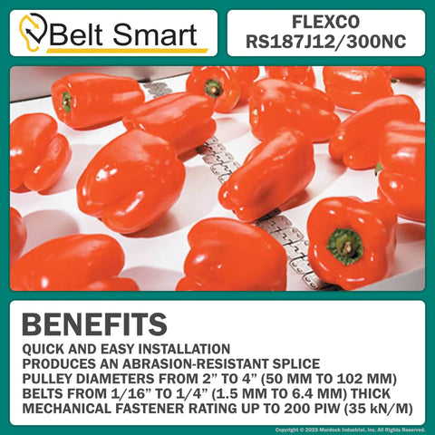 RS187J12 300NC Alligator Ready Set Staple Fastener Kit packaging with red bell peppers for quick belt splices